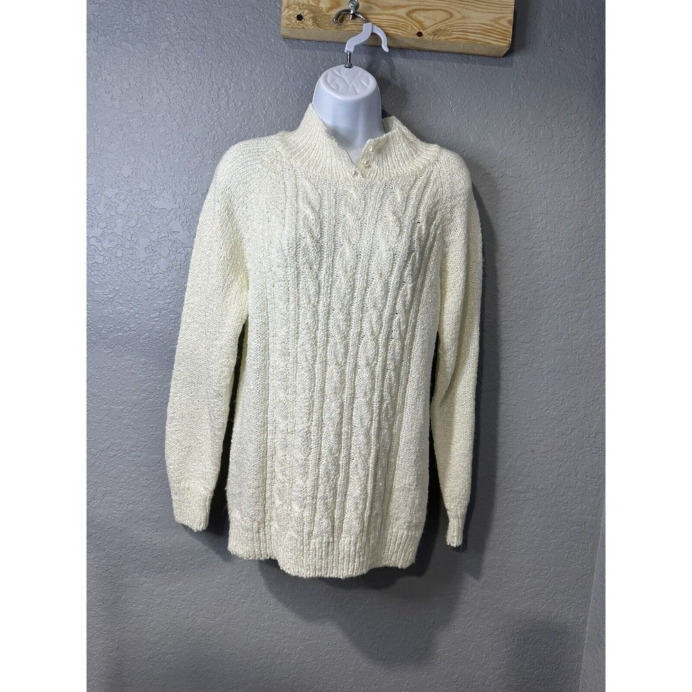 VTG Miranda Women’s Ivory/Pearl Sweater Size‎ S
